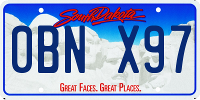 SD license plate 0BNX97