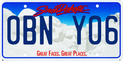 SD license plate 0BNY06
