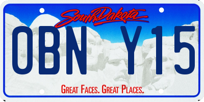 SD license plate 0BNY15