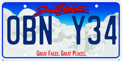 SD license plate 0BNY34