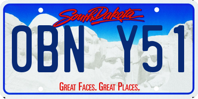 SD license plate 0BNY51