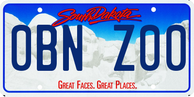 SD license plate 0BNZ00