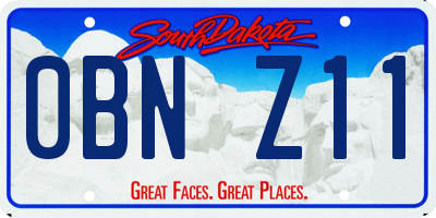 SD license plate 0BNZ11