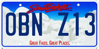 SD license plate 0BNZ13