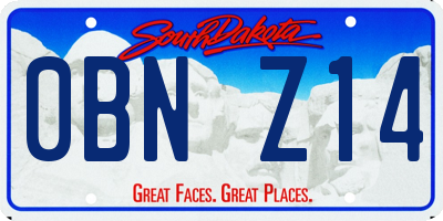 SD license plate 0BNZ14