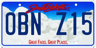 SD license plate 0BNZ15