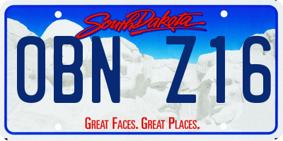 SD license plate 0BNZ16