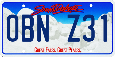 SD license plate 0BNZ31