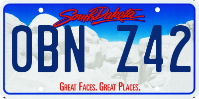 SD license plate 0BNZ42