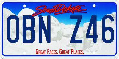 SD license plate 0BNZ46