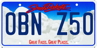 SD license plate 0BNZ50