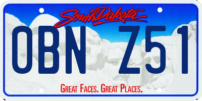 SD license plate 0BNZ51