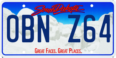 SD license plate 0BNZ64