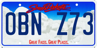 SD license plate 0BNZ73