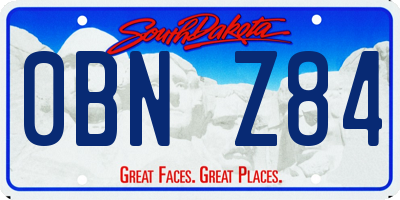 SD license plate 0BNZ84