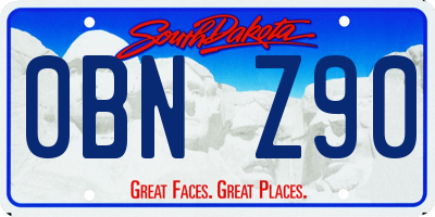 SD license plate 0BNZ90