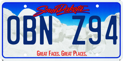 SD license plate 0BNZ94