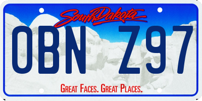SD license plate 0BNZ97