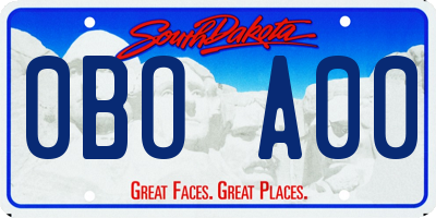 SD license plate 0BOA00