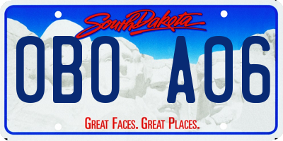 SD license plate 0BOA06