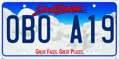 SD license plate 0BOA19