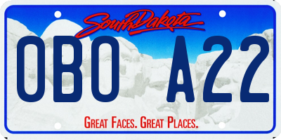 SD license plate 0BOA22