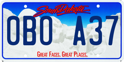 SD license plate 0BOA37
