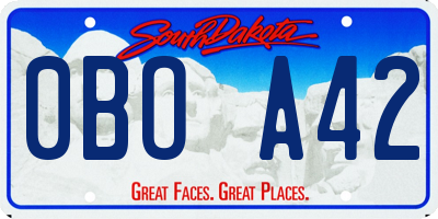 SD license plate 0BOA42