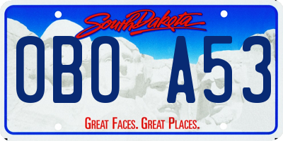 SD license plate 0BOA53