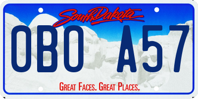 SD license plate 0BOA57