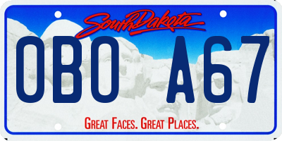 SD license plate 0BOA67