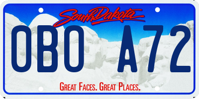 SD license plate 0BOA72