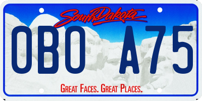SD license plate 0BOA75