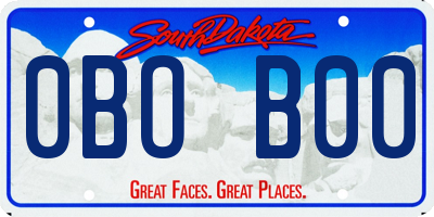 SD license plate 0BOB00