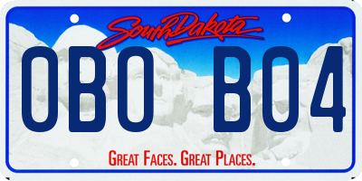 SD license plate 0BOB04
