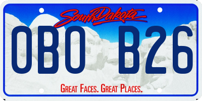 SD license plate 0BOB26