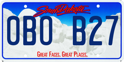 SD license plate 0BOB27