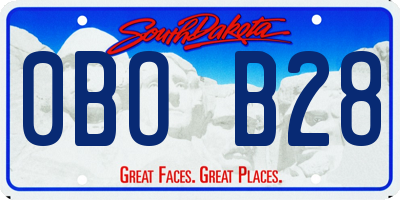 SD license plate 0BOB28