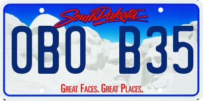 SD license plate 0BOB35