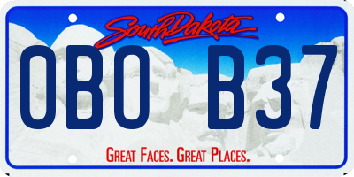 SD license plate 0BOB37