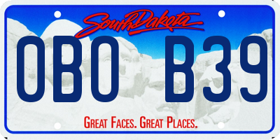SD license plate 0BOB39