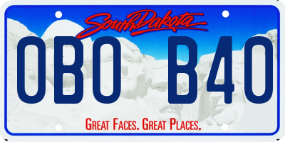 SD license plate 0BOB40