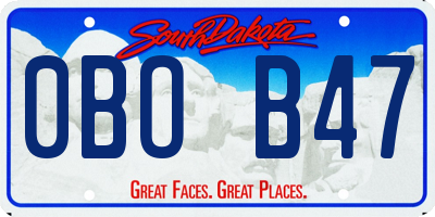 SD license plate 0BOB47