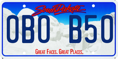 SD license plate 0BOB50