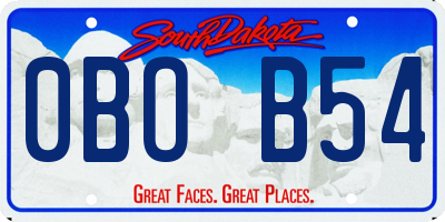 SD license plate 0BOB54