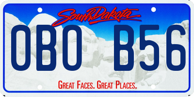 SD license plate 0BOB56