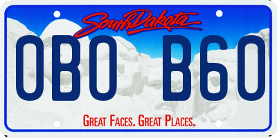 SD license plate 0BOB60