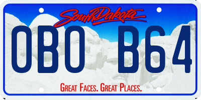 SD license plate 0BOB64