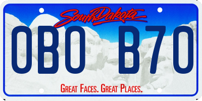 SD license plate 0BOB70