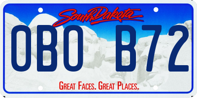 SD license plate 0BOB72